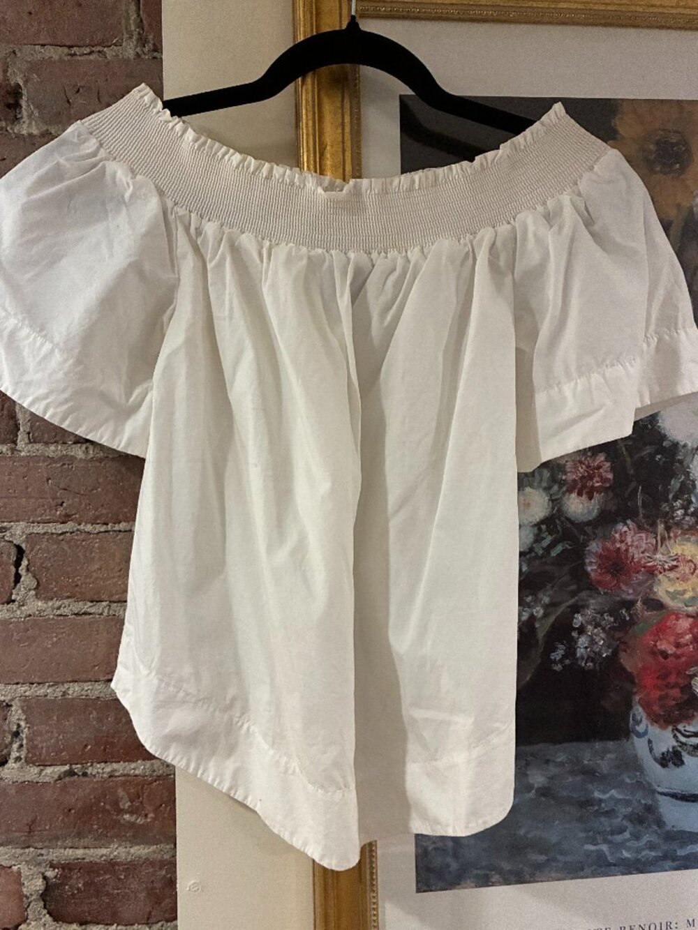 J. Crew~ White Off-Shoulder Top